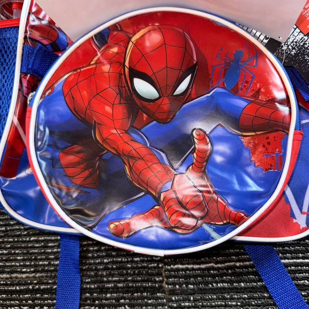 Marvel Spider-Man Backpack 5pc Set Kids NEW Backpack Lunch Headphones Bottle